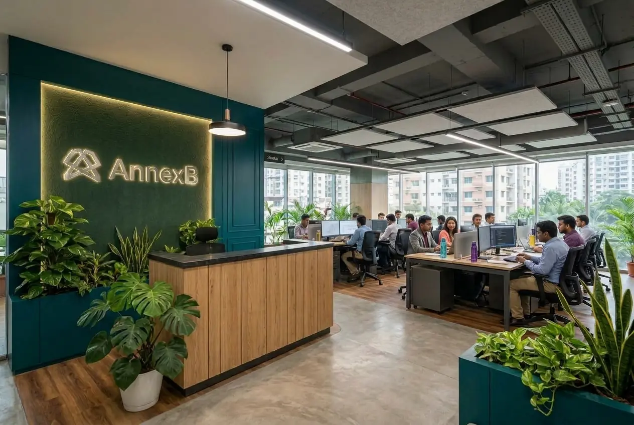 Reception area of the office
