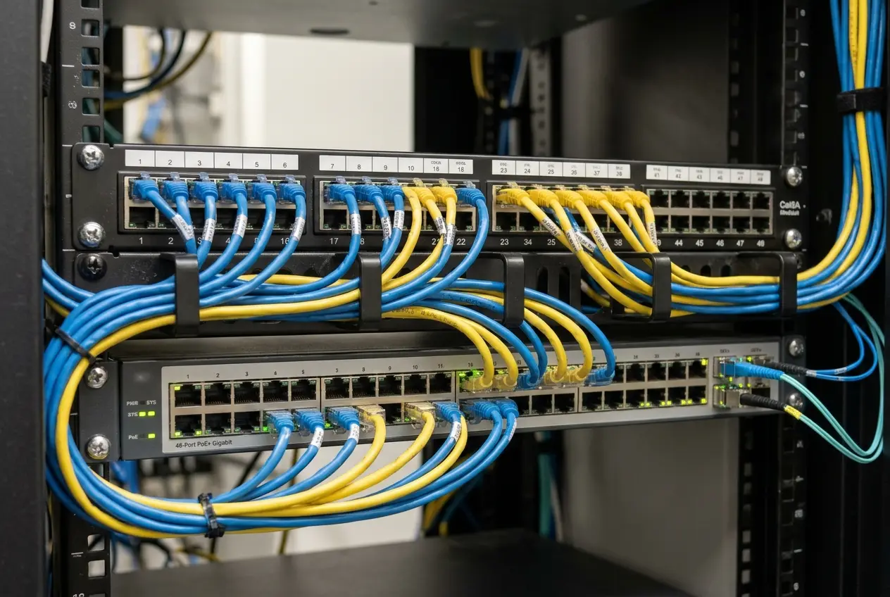 Network switch and patch panel