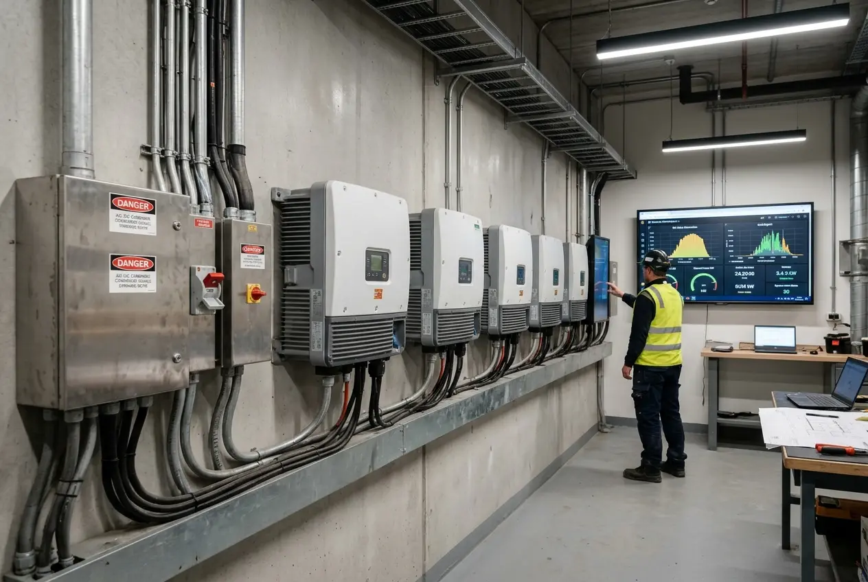 Solar power inverter and monitoring